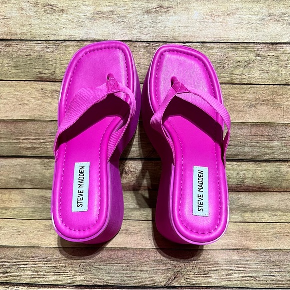 Steve Madden Pink Gwen Platform Sandals - Picture 8 of 8
